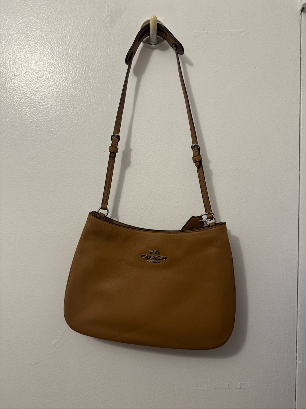 Coach Brown Leather Shoulder Bag with Adjustable Strap